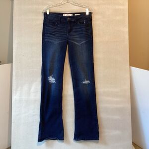 hollister jeans women size 9S low rise boot distressed 29”x30”